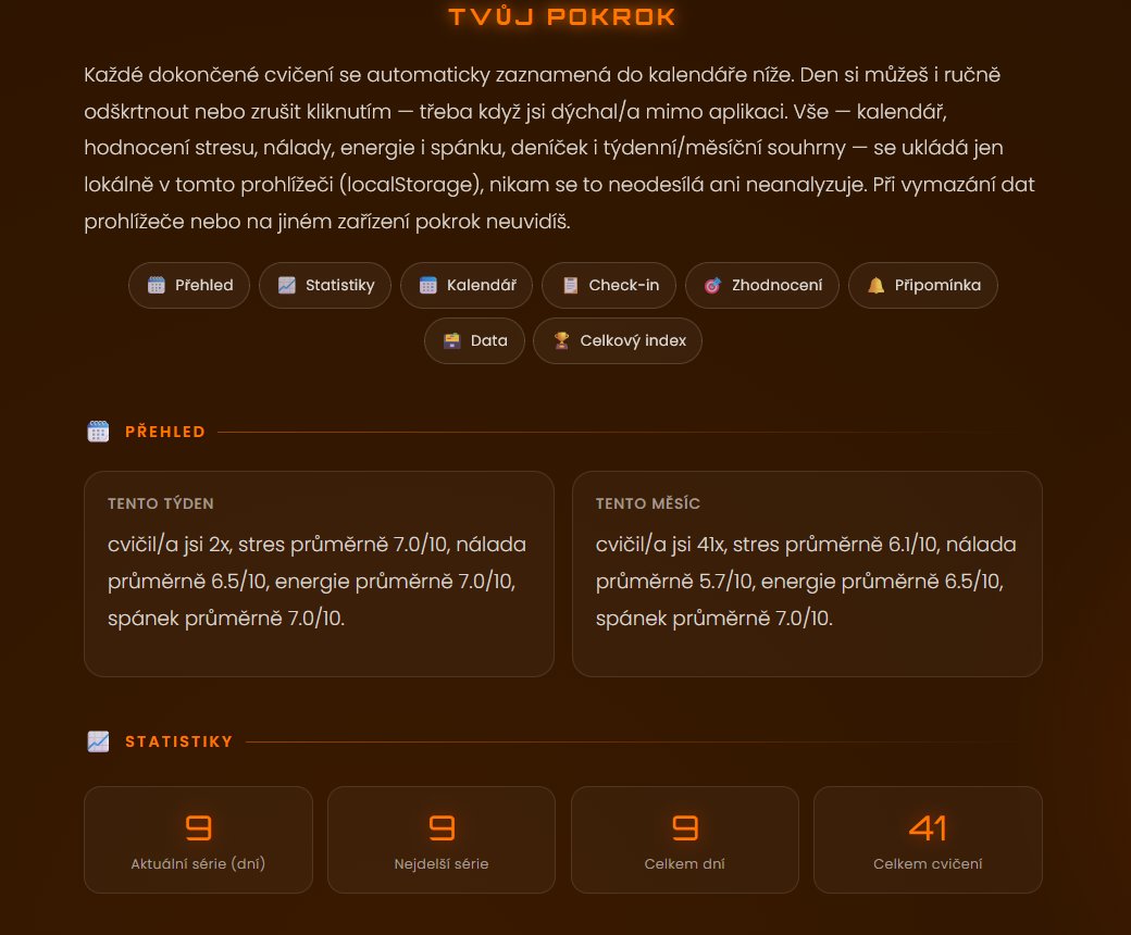 Náhled sekce Tvůj pokrok – přehled a statistiky